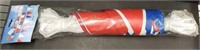 120 foot plastic outdoor banner - red, white,