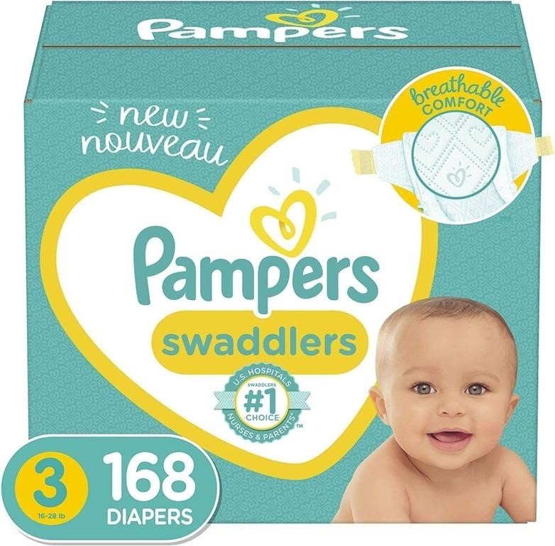 Pampers Swaddles Disposable Diapers Size 3, 168