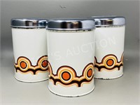 3 Brabantia Bayon canisters c1970's