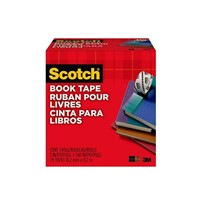 Scotch Book Tape, 3 in x 540 in, Excellent for