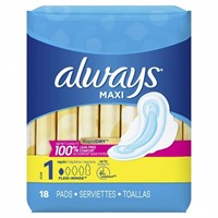 ALWAYS Maxi Size 1 Regular Pads With Wings Unscent