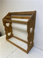 Wooden heart quilt rack