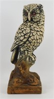 * Vintage Chalkware Owl Statue Figurine