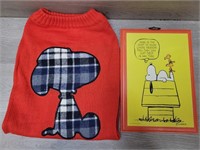 Snoopy NWT Dog Sweater and Home Sign