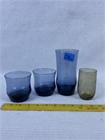 Assorted colored drinking glasses