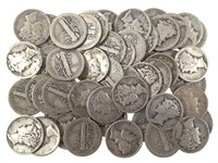 51 Mercury Head Dimes Silver US Coins