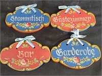 VTG Hand Painted German Signs