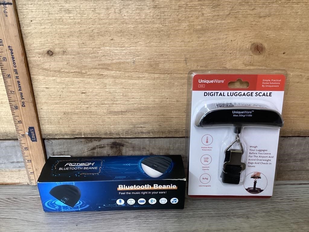 Bluetooth beanie and digital luggage scale