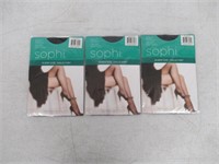 3-Pk Sophi Women's Queen Reinforced Toe Pantyhose,