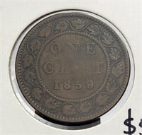 1859 Canada Large Cent Wide 9/8