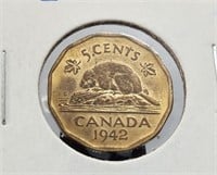 1942 Canada 5 Cents High Grade UNC