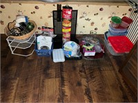 Huge lot of sink strainer Containers and misc