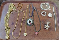 LOT OF COSTUME JEWELRY W/ REDSKINS NECKLACE