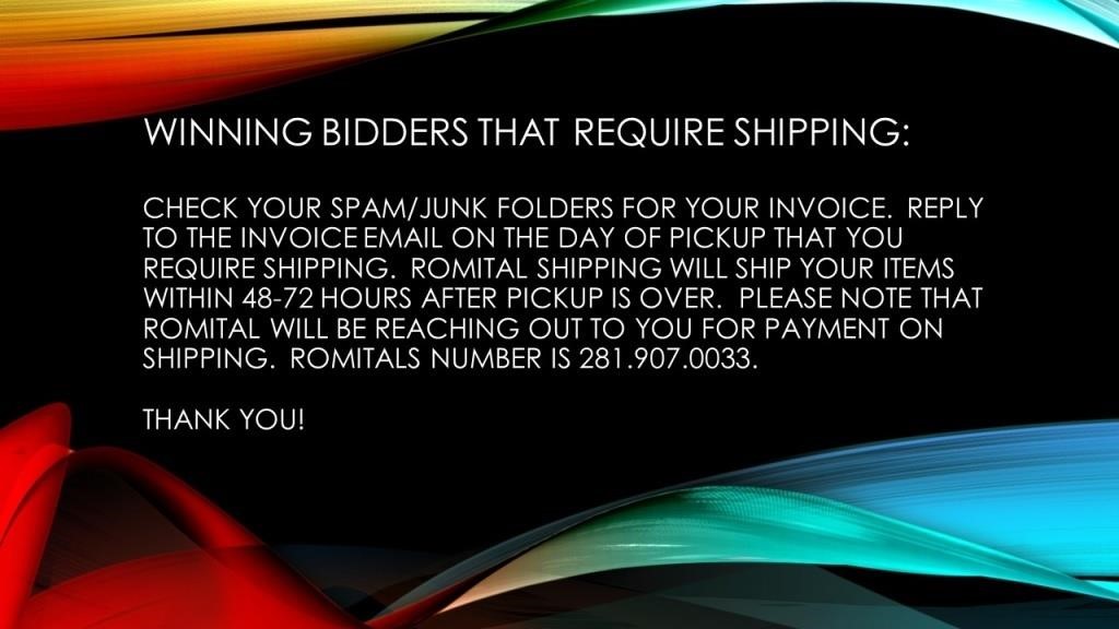 PLEASE READ - SHIPPING INSTRUCTIONS