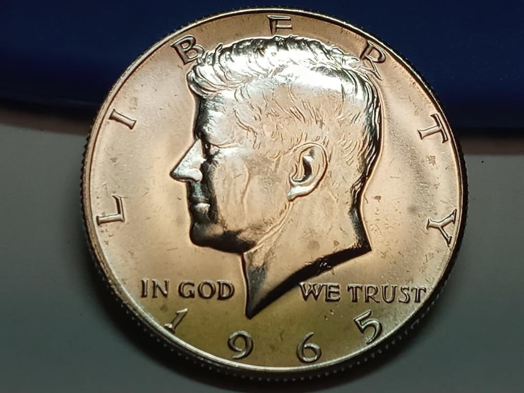 OF) 1965 silver Kennedy half dollar from special