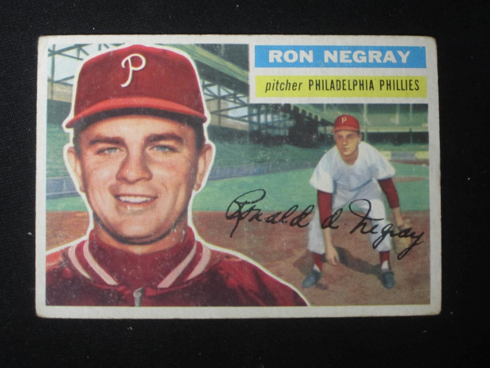 1956 TOPPS #7 RON NEGRAY ROOKIE CARD GRAY