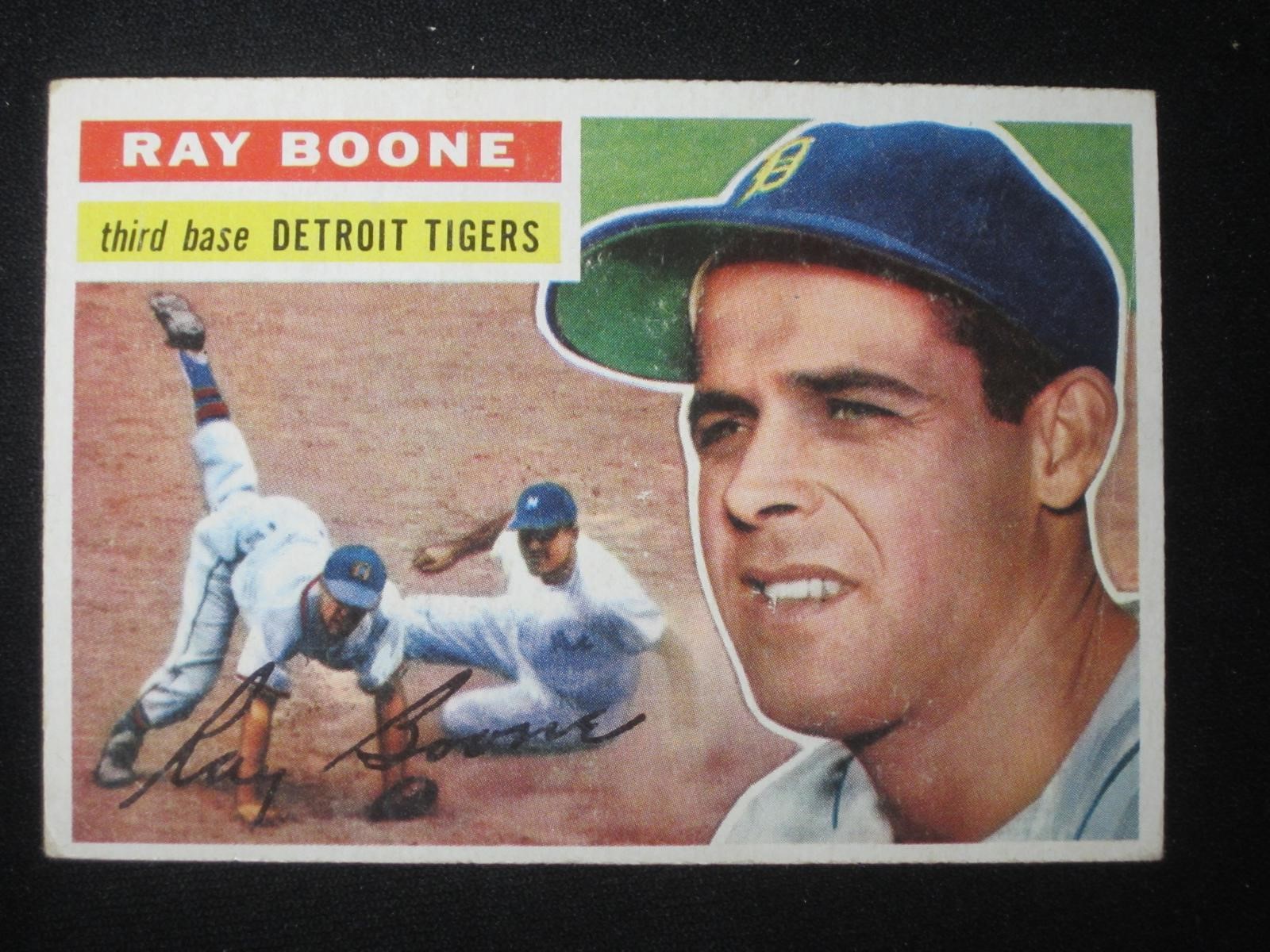 1956 TOPPS #6 RAY BOONE TIGERS WHITE BACK