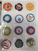 29 Foreign Casino Chips in Binder
