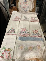 Hand embroiled towels, and dollies