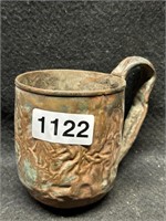 VERY WEATHERED COPPER CUP
