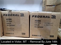 LOT, (2) CASES OF (500) ROUNDS EACH FEDERAL 5.56