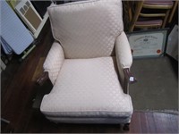 Vtg. Scalloped Pattern Ball & Claw Legs Arm Chair