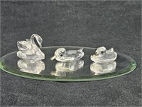 Swarovski Silver Crystal Swan & 2 Ducks