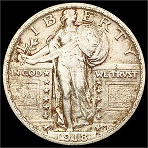 1918-S Standing Liberty Quarter NEARLY