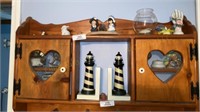 Contents of Shelf: Light House Bookends & More