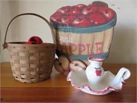 Painted Apple Basket -  Deco Apples - Candlestick