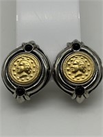 Vintage Silver & Gold Tone Gucci Style Earrings