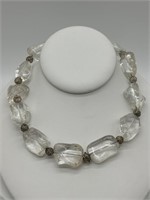 Sterling Silver Rough Quartz Fancy Necklace