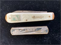 1933 & 34 Chicago bottle opener & knife.