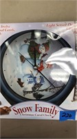 NEW Snow Family Christmas carol clock