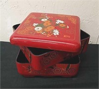 6.5 x 6.5 x 5.5 inch Oriental two-tier jewelry