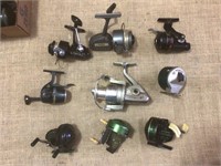 Nine fishing reels