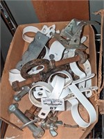 Hinges, fencing brackets, large eye bolt, etc