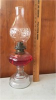 19” tall oil lamp- vintage