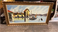 Large Nicely Framed Original Oil On Canvas Signed