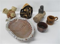 Assortment of pottery vases, bowls, etc.