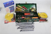 Green Metal Tool Box with Contents