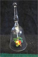 Crystal Glass Bell w/apples