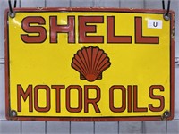Original Shell Motor Oils Enamel Rack Sign 425 x