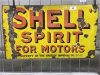 Double Sided Shell Spirit For Motors Enamel Sign