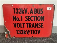 Double Sided Enamel Voltage Sign - 460 x 320