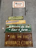 5 x Mixed Signs Inc. Tobacco, Paint, Batteries