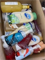 Box of hand soap and body wash