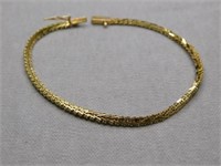 14K y gold Mexico bracelet, 7 inches