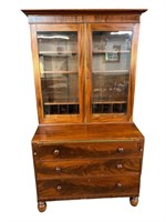 19TH CENT. MAHOGANY DROP FRONT SECRETARY