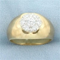 Mens Diamond Belcher Ring in 10k Yellow Gold